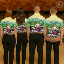 Load image into Gallery viewer, Custom Funny Duck Bowling Shirt Polo &amp; Quarter-Zip Bowling Team Jersey for Women QZT859
