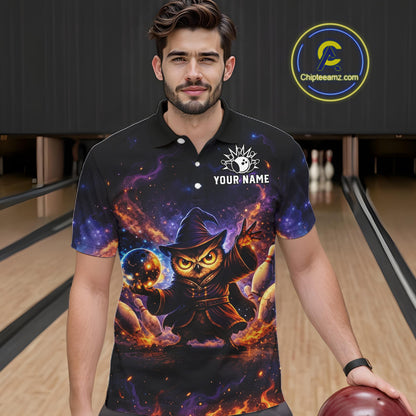 Custom Witch Owl Bowling Team Shirt Funny Bowling League Jersey Outfit for Men QZT864