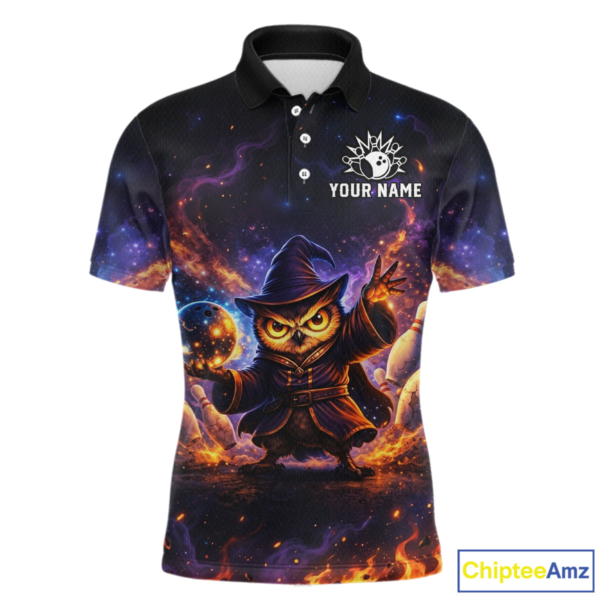 Custom Witch Owl Bowling Team Shirt Funny Bowling League Jersey Outfit for Men QZT864