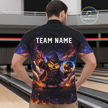 Load image into Gallery viewer, Custom Witch Owl Bowling Team Shirt Funny Bowling League Jersey Outfit for Men QZT864
