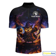 Load image into Gallery viewer, Custom Witch Owl Bowling Team Shirt Funny Bowling League Jersey Outfit for Men QZT864