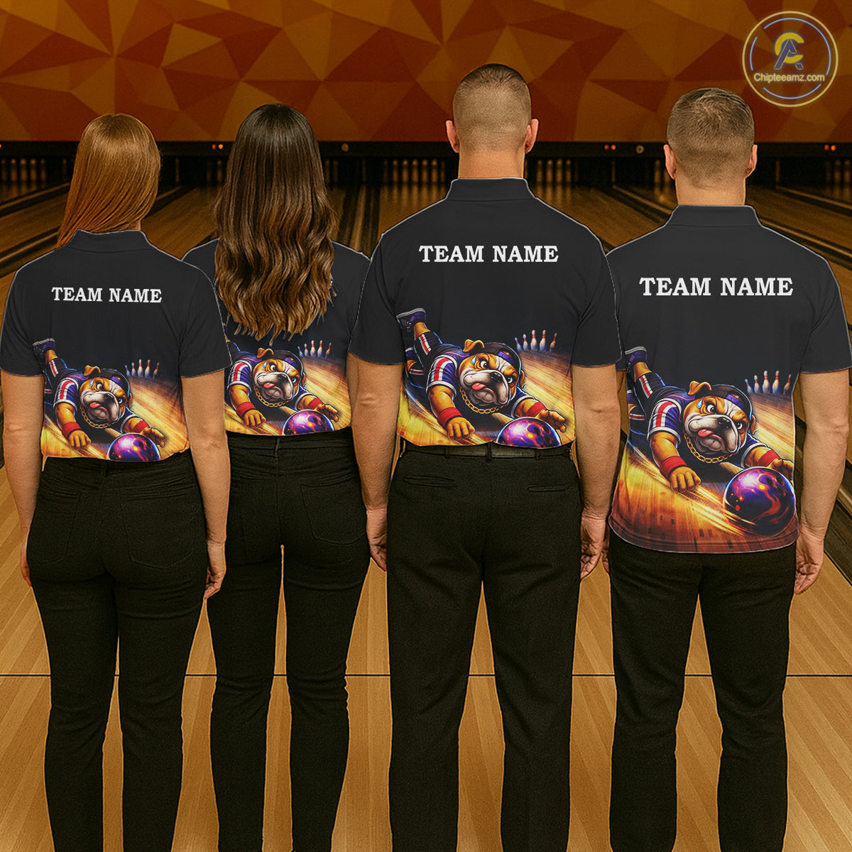Funny Bulldog Bowling Shirt for Team Custom Polo & 1/4 Zip Bowling Jersey for Men QZT913