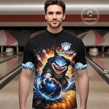 Load image into Gallery viewer, Personalized Funny Shark Bowling Team Shirt Bowling Jersey for Men Polo &amp; Quarter-Zip QZT948