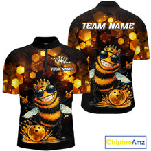 Load image into Gallery viewer, Funny Bee Bowling Shirt for Men Custom Bowling Team Jersey Bowling Outfit Polo &amp; Quarter-Zip QZT952