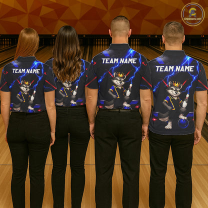 Custom Funny King Wolf Bowling Shirt for Men Crown Bowling Jersey Thunder Bowling Shirt Polo & Quarter-Zip QZT962