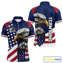 Load image into Gallery viewer, Custom US Flag Eagle Bowling Team Shirt for Men Bowling League Jersey Polo &amp; Quarter-Zip QZT816