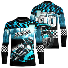 Load image into Gallery viewer, Personalized Turquoise Motocross Jersey for Adult Kids Extreme Racing Shirt Dirt Bike Clothes MHT125