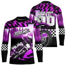 Load image into Gallery viewer, Personalized Purple Motocross Jersey for Adult Kids Extreme Racing Shirt Dirt Bike Clothes MHT125