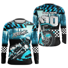 Load image into Gallery viewer, Personalized Turquoise Motocross Jersey for Adult Kids Extreme Racing Shirt Dirt Bike Clothes MHT125