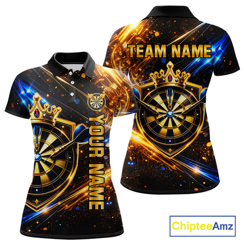 Custom King Crown Dartboard Shirt for Women Dart League Jersey Neon Dartboard Shirt DHT34