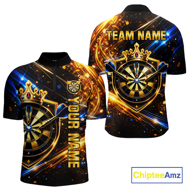 Custom King Crown Dartboard Shirt for Men Dart League Jersey Neon Dartboard Shirt DHT34