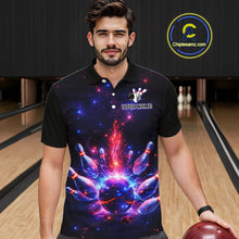 Load image into Gallery viewer, Personalized Galaxy Bowling Shirt Polo &amp; 1/4-Zip for Men Bowling Jersey League QZT837