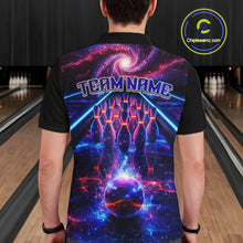 Load image into Gallery viewer, Personalized Galaxy Bowling Shirt Polo &amp; 1/4-Zip for Men Bowling Jersey League QZT837