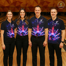 Load image into Gallery viewer, Personalized Galaxy Bowling Shirt Polo &amp; 1/4-Zip for Women Bowling Jersey League QZT837