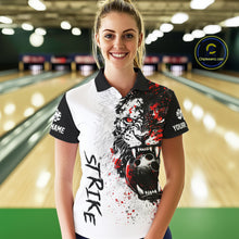 Load image into Gallery viewer, Custom Red &amp; White Tiger Bowling Team Jersey for Women Bowling Shirt Polo &amp; 1/4 Zip Bowling Outfit QZT841