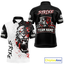 Load image into Gallery viewer, Custom Red &amp; White Tiger Bowling Team Jersey for Men Bowling Shirt Polo &amp; 1/4 Zip Bowling Outfit QZT841