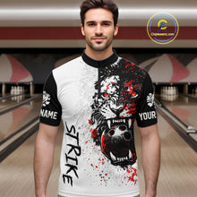 Load image into Gallery viewer, Custom Red &amp; White Tiger Bowling Team Jersey for Men Bowling Shirt Polo &amp; 1/4 Zip Bowling Outfit QZT841