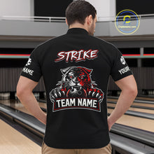 Load image into Gallery viewer, Custom Red &amp; White Tiger Bowling Team Jersey for Men Bowling Shirt Polo &amp; 1/4 Zip Bowling Outfit QZT841