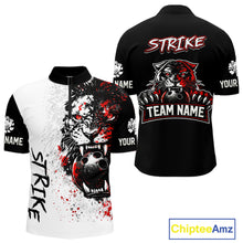Load image into Gallery viewer, Custom Red &amp; White Tiger Bowling Team Jersey for Men Bowling Shirt Polo &amp; 1/4 Zip Bowling Outfit QZT841