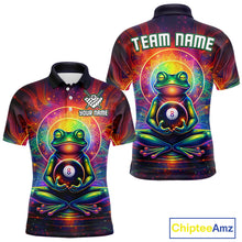 Load image into Gallery viewer, Custom Zen Frog Billiard Shirt for Men 8 Ball Meditation Style Billiard Jersey Pool Shit BHT13