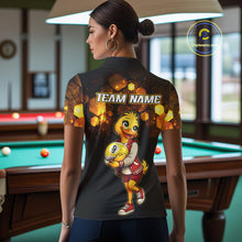 Load image into Gallery viewer, Custom Black &amp; Gold Funny Duck Billiard Shirt for Women Billiard Jersey League 9 Ball Pool for Couples BHT14