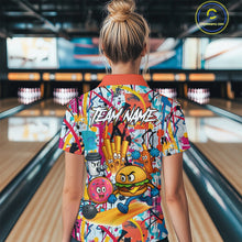 Load image into Gallery viewer, Custom Graffiti Funny Fast Food Bowling Shirt Bowling Team Jersey for Women Bowling Outfit QZT798