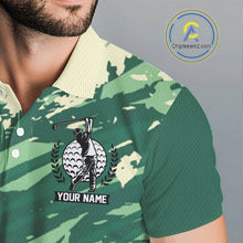 Load image into Gallery viewer, Green Golf Clubs Custom Name Mens Golf Polo Shirts Personalized Team Golf Tops NHN0007