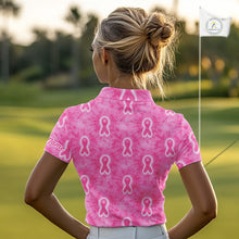 Load image into Gallery viewer, Pink Breast Cancer Golf Shirt Custom Name Tie Dye Women Golf Polo Shirt Personalized Golf Gifts NHN0188