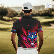 Load image into Gallery viewer, Funny Pink Wolf Golf Polo Shirt For Men Custom Golf Ball Team Jersey Mens Golf League Shirt Golf Gifts NHN0056