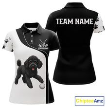 Load image into Gallery viewer, Funny Husky Black And White Pattern Custom White Golf Ball Womens Golf Polo Shirts, Dog Lover Gift NHN0066