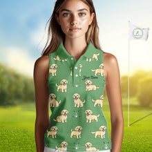 Load image into Gallery viewer, Womens Sleeveless Golf Polo Shirt Custom Funny Labrador Retriever Team Ladies Golf Top, Dog Lover Gift NHN0215