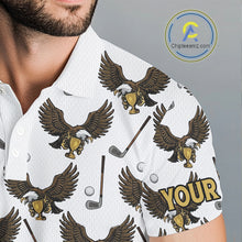 Load image into Gallery viewer, Golf Polo Shirts, Eagle Mens Golf Polo Shirts Custom Name White Golf Shirts For Men, Golf Gifts NHN0090