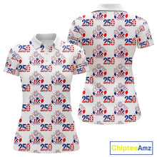 Load image into Gallery viewer, USA 250th Anniversary Womens Golf Polo Shirt Custom Golf Pattern Team Patriotic American Golf Tops NHN0231
