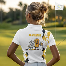 Load image into Gallery viewer, Argyle Pattern Womens Golf Polo Shirt – Custom Funny Beer Golf Shirt, Golf Gifts For Ladies NHN0046