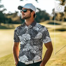 Load image into Gallery viewer, Mens Golf Polo Shirt Retro Floral Pattern Tropical Leaves Custom Team Golf Shirt, Golf Gifts NHN0190