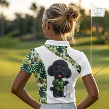 Load image into Gallery viewer, Funny Womens Golf Polo Shirt Custom Tropical Leaf Pattern Personalized Poodle Dog Golf Shirts For Women NHN0067