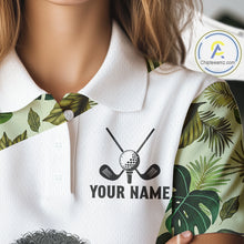 Load image into Gallery viewer, Funny Womens Golf Polo Shirt Custom Tropical Leaf Pattern Personalized Poodle Dog Golf Shirts For Women NHN0067
