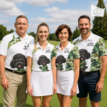 Load image into Gallery viewer, Funny Mens Golf Polo Shirt Custom Tropical Leaf Pattern Personalized Poodle Dog Golf Shirts For Men NHN0067