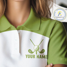 Load image into Gallery viewer, Funny Green Womens Golf Polo Shirt Custom Name Poodle Patriotic Dog Golf Shirts Personalized NHN0079