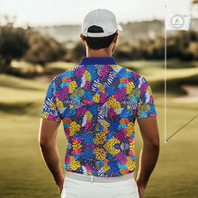 Load image into Gallery viewer, Colorful Paisley Pattern Mens Golf Polo Shirts Custom Tropical Golf Attire For Team NHN0147