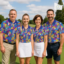 Load image into Gallery viewer, Colorful Paisley Pattern Mens Golf Polo Shirts Custom Tropical Golf Attire For Team NHN0147