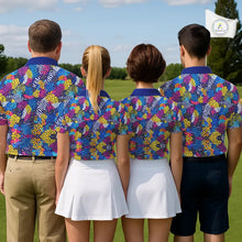 Load image into Gallery viewer, Colorful Paisley Pattern Mens Golf Polo Shirts Custom Tropical Golf Attire For Team NHN0147