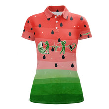 Load image into Gallery viewer, Watermelon Polo Shirt For Men Women, Heartbeat Couple Matching Golf Polo Shirt Custom Valentines Outfit NHN0148