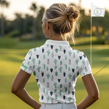 Load image into Gallery viewer, Funny Cactus Flower Pattern Womens Golf Polo Shirts Custom, Cactus Golf Shirt Personalized NHN0151