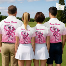 Load image into Gallery viewer, Pink Breast Cancer Golf Shirt, Funny Flamingo Cancer Awareness Mens Golf Polo Shirt, Golf Gifts NHN0167