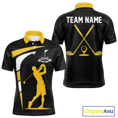 Black And Yellow Golf Ball Mens Golf Polo Shirts Custom Golf Outfits Men Golf Gifts For Men NHN0042
