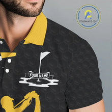 Load image into Gallery viewer, Black And Yellow Golf Ball Mens Golf Polo Shirts Custom Golf Outfits Men Golf Gifts For Men NHN0042