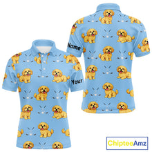 Load image into Gallery viewer, Mens Golf Polo Shirt Custom Funny Cockapoo Blue Pattern Team Mens Golf Tops, Dog Lover Gift NHN0209