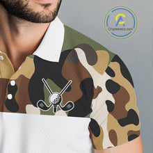 Load image into Gallery viewer, Funny Mens Golf Polo Shirts Custom Cowboy Golf Ball Camo Pattern Golf Outfits, Best Golf Gifts NHN0103