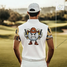Load image into Gallery viewer, Funny Mens Golf Polo Shirts Custom Cowboy Golf Ball Camo Pattern Golf Outfits, Best Golf Gifts NHN0103